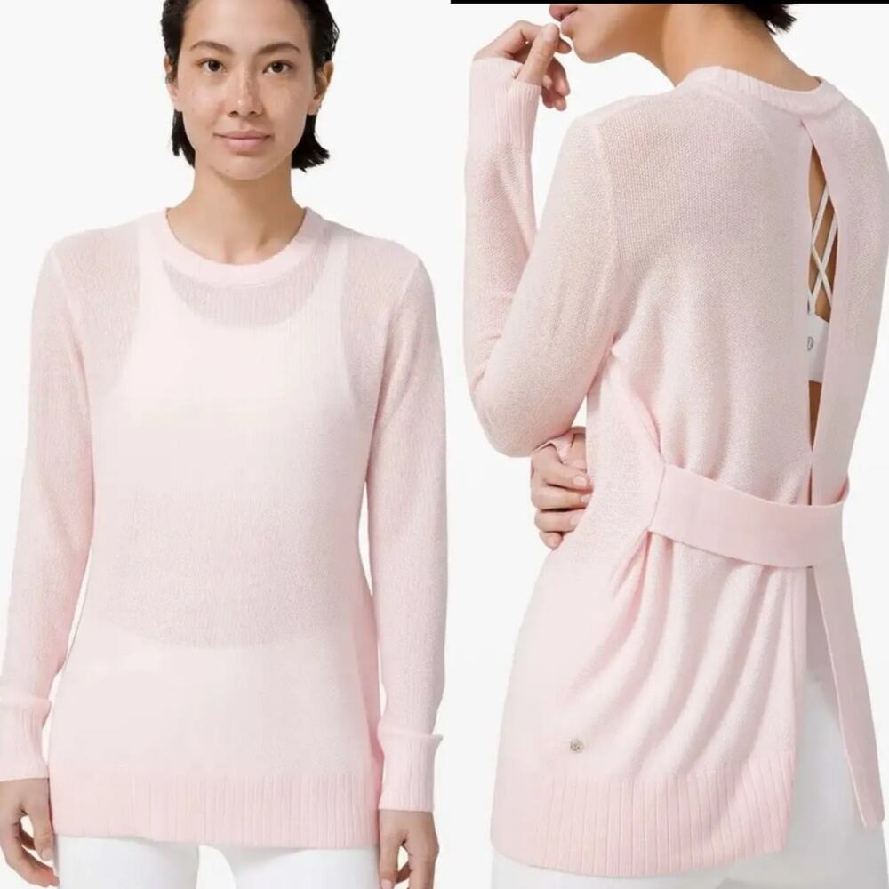 lululemon athletica Light Pink Open-Back Crew Sweater
